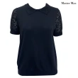 【Master Max】蕾絲袖襯衫領口短袖針織上衣(8318033)