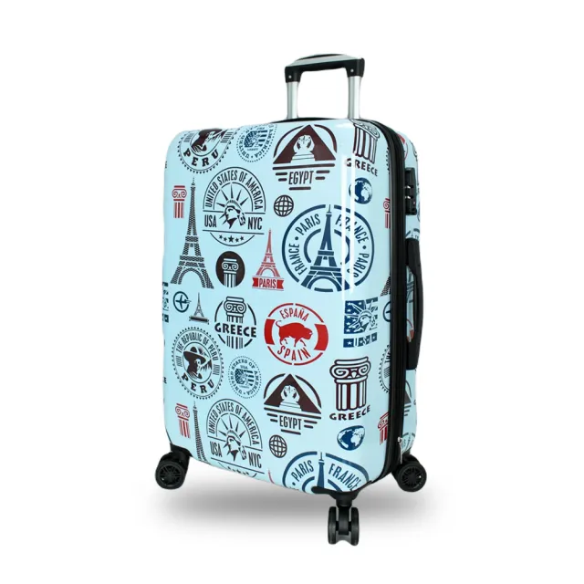 【DF travel】環遊世界系列TSA海關密碼鎖20吋PC行李箱-共3色