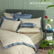 【WEDGWOOD】500織長纖棉Bi-Color薩佛系列素色被套枕套組-暖卡其(加大240x210cm)