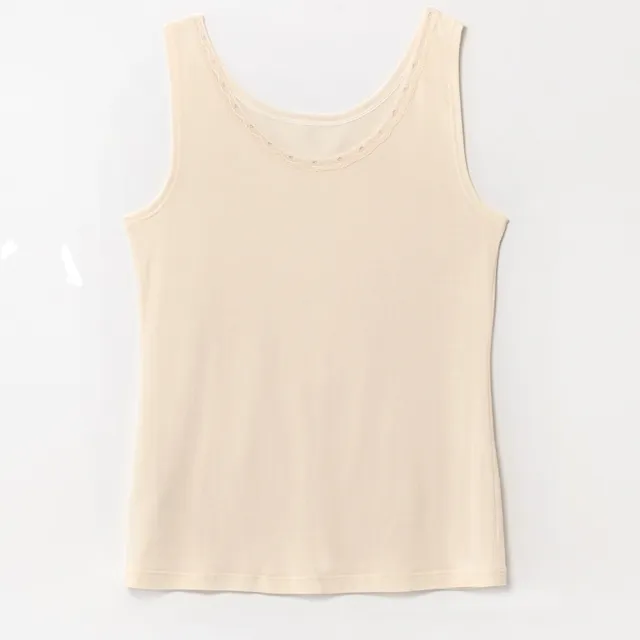 【Wacoal 華歌爾】EKS HYER 親膚輕磨毛 M-LL圓領保暖背心 LT294820SE(柔羽膚)