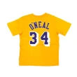 【NBA】M&N NBA 兒童 N&N 短袖上衣 湖人隊 #34 Shaquille ONeal 黃(WN2B3BMR1-LAKSO)