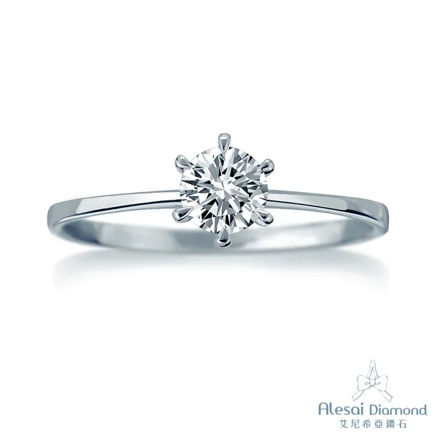 【Alesai 艾尼希亞鑽石】鑽石戒指 & 鑽石項鍊 & 鑽石耳環(六爪系列 30分輕珠寶套組)