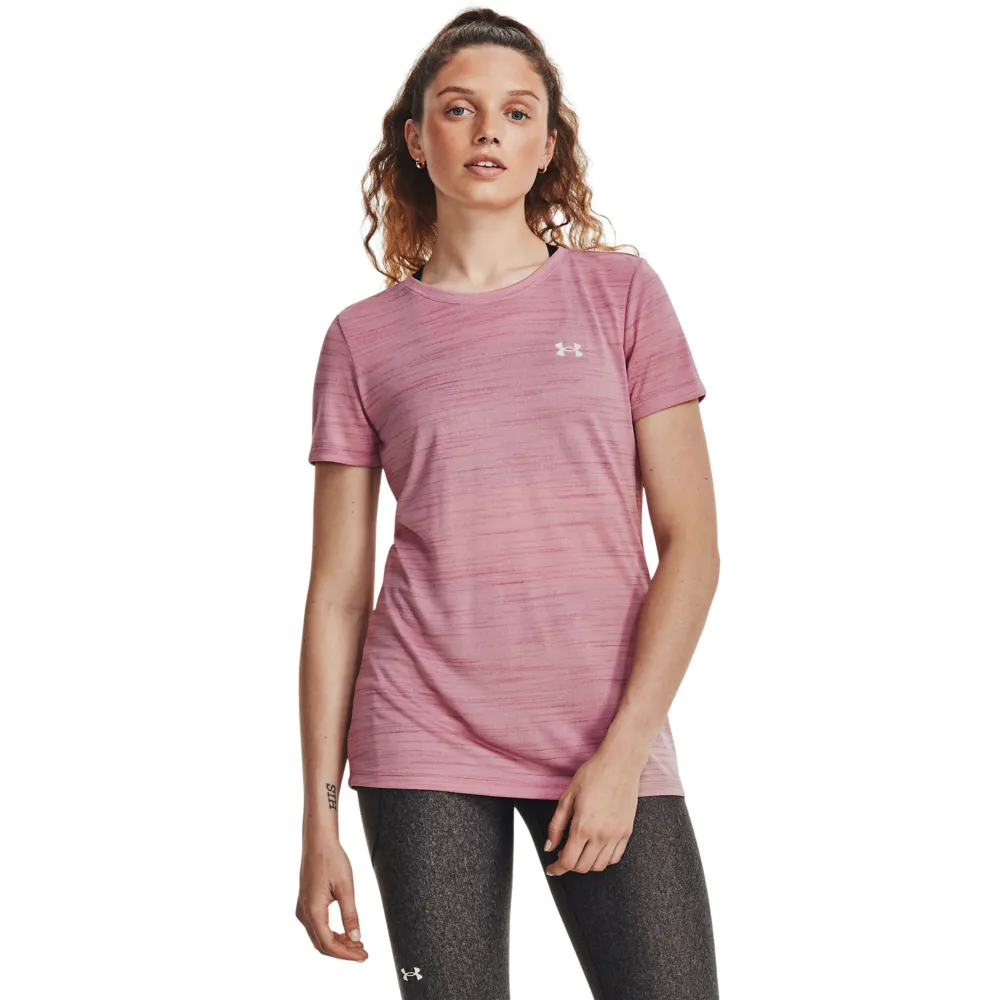 【UNDER ARMOUR】UA 女 Tech Tiger短T-Shirt _1376937-697(霧粉色)