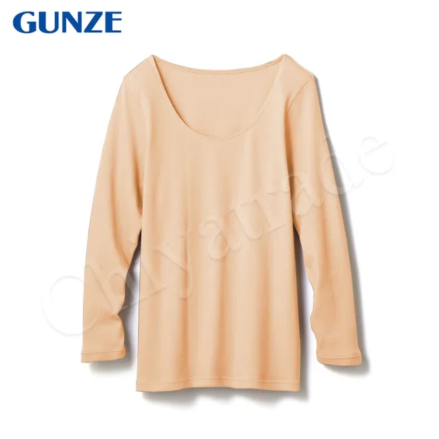 【Gunze 郡是】日本製 抗菌消臭 純棉保暖 U領發熱衣 衛生衣-女(吸濕消臭)