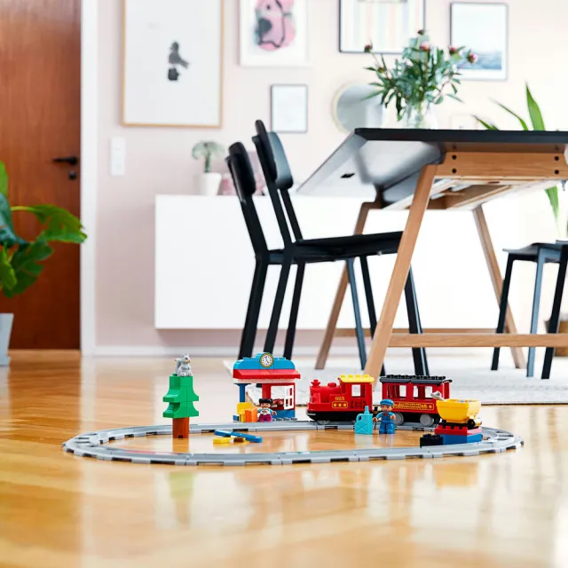 LEGO 樂高】得寶系列10874 蒸汽列車(火車積木幼兒玩具DIY積木男孩玩具 