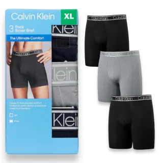【Calvin Klein 凱文克萊】3件組 CK 涼感 拉絨超細纖維 男生 四角內褲 彈性透氣排汗(內褲 CK男款內褲)