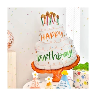 韓系ins風玫瑰金蛋糕鋁膜氣球1顆(生日派對 求婚告白 週年紀念 寶寶周歲 布置)