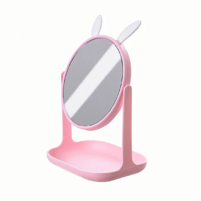【小麥購物】動物化妝鏡子(鏡子 美妝鏡 梳妝鏡 化妝鏡 桌鏡 立鏡 貓咪化妝鏡 兔子化妝鏡)