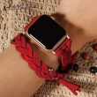 【ALL TIME 完全計時】Apple Watch S7/6/SE/5/4 38/40/45mm 波西米亞編織真皮錶帶