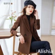 【Alishia】寬鬆休閒中長款女士西裝外套(現+預  黑色 / 咖啡色 / 米白色)