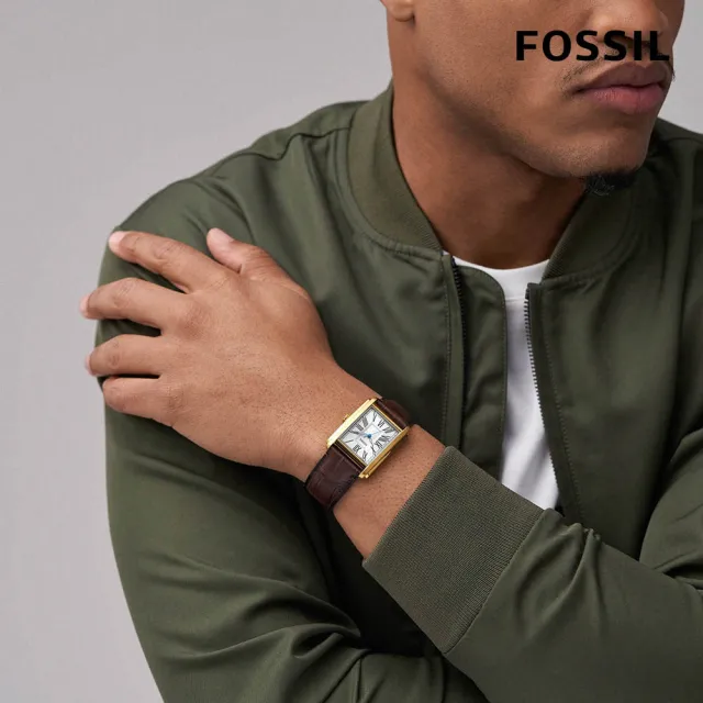 【FOSSIL】Carraway 雅仕知性羅馬數字指針手錶 棕色真皮錶帶 30MM FS6011