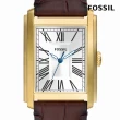 【FOSSIL 官方旗艦館】Carraway 雅仕知性羅馬數字指針手錶 棕色真皮錶帶 30MM FS6011