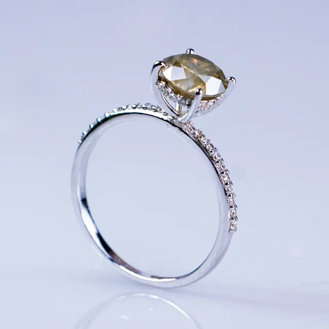 【波斯貓】1.54克拉 14K 天然鑽石戒指