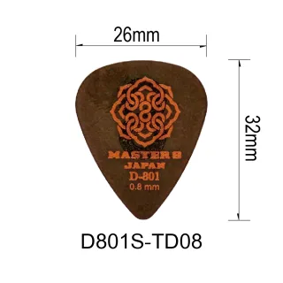 【Master8】D801S-TD淚滴型磨砂防滑-吉他匹克PICK - 日本製(超級防滑)