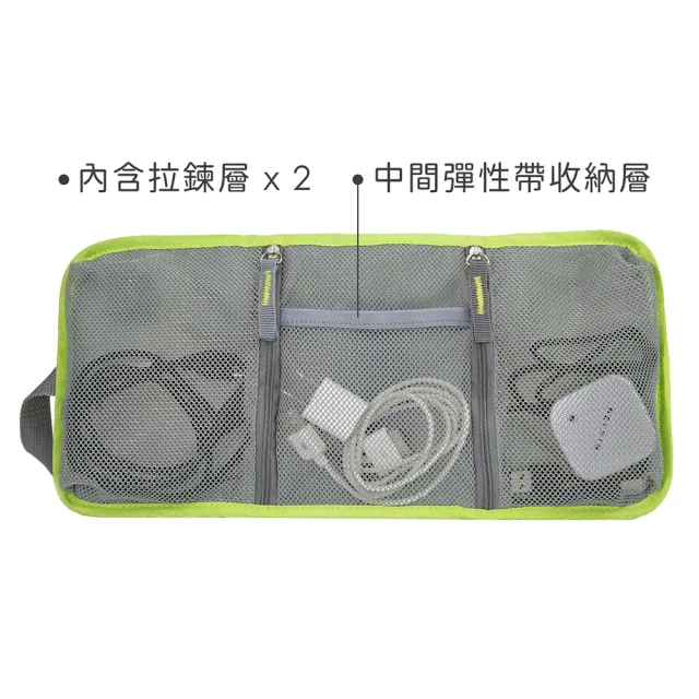 【Travelon】美國 扣式3C配件收納包 螢光綠 / 旅遊 電子用品 零錢小物 收納袋 年末送禮