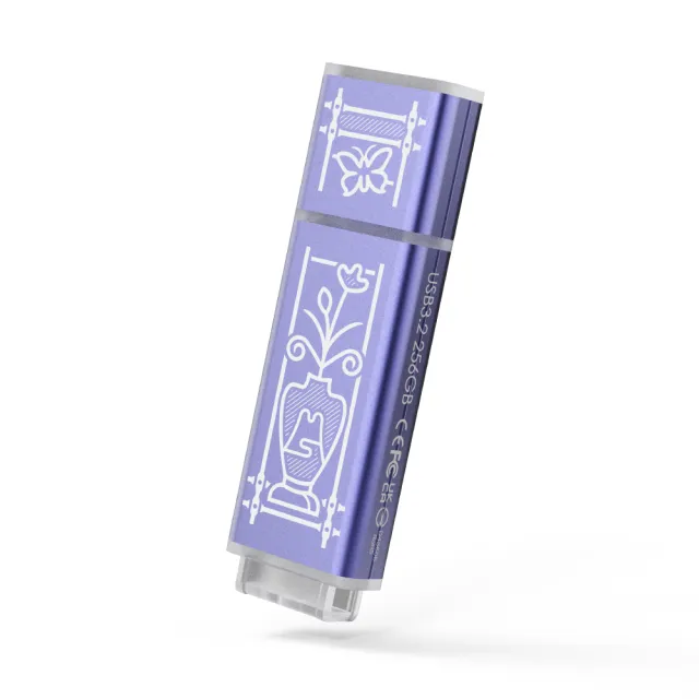 【TCELL 冠元】x 老屋顏 獨家聯名款-USB3.2 Gen1 256GB 台灣經典鐵窗花隨身碟(日常平安紫)