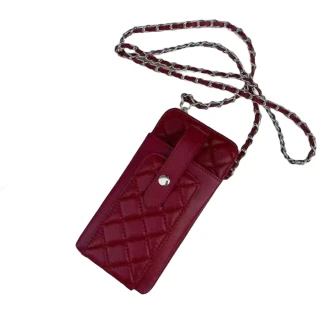 【Jpqueen】小香純色菱格羊皮女用鍊條斜背包小包包手機包(9色可選)