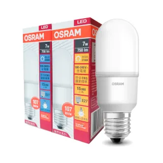 【Osram 歐司朗】LED E27 7W 小晶靈 燈泡 白光 黃光 10入組(LED E27 7W)