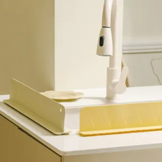 【Dagebeno荷生活】矽膠材質吸盤式好拆好洗擋水板 廚房流理台水槽防濺水板(2入)