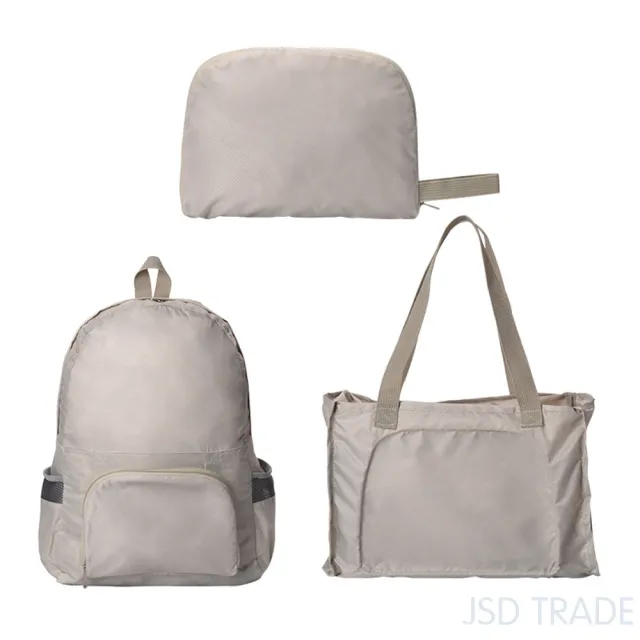 【deen Z】兩用輕便背包 收納包 手提包 後背包 旅行包 手提袋 收納 摺疊購物袋 背包(旅遊 購物袋 背包)