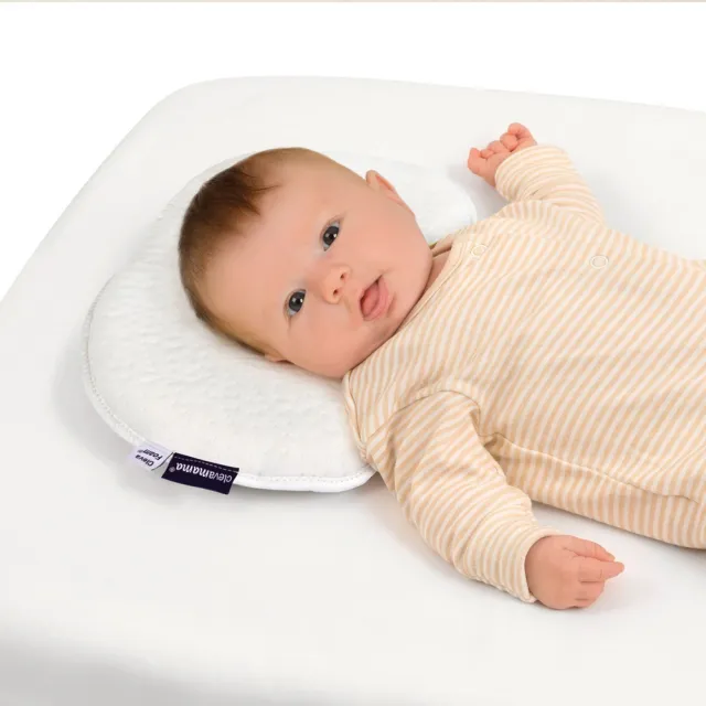 【ClevaMama】防扁頭新生兒枕 0-6個月適用(寶寶枕頭 嬰兒枕頭 透氣枕頭)