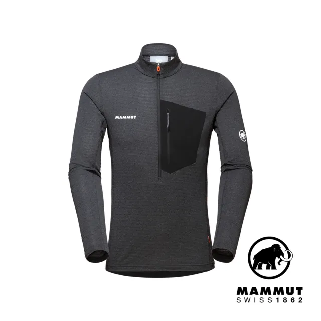 【Mammut 長毛象】Aenergy Light Half Zip Pull Men立領半拉鍊長袖排汗衣 黑/幻影黑 男款 #1014-03780