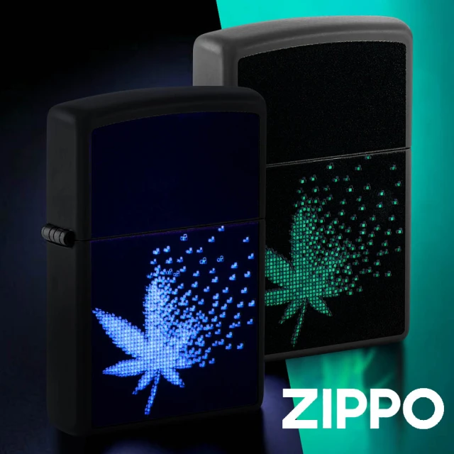 Zippo 大麻葉點陣圖-螢光(美國防風打火機)