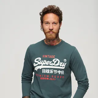 【Superdry】男裝 長袖T恤 Classic VL Heritage(藍)