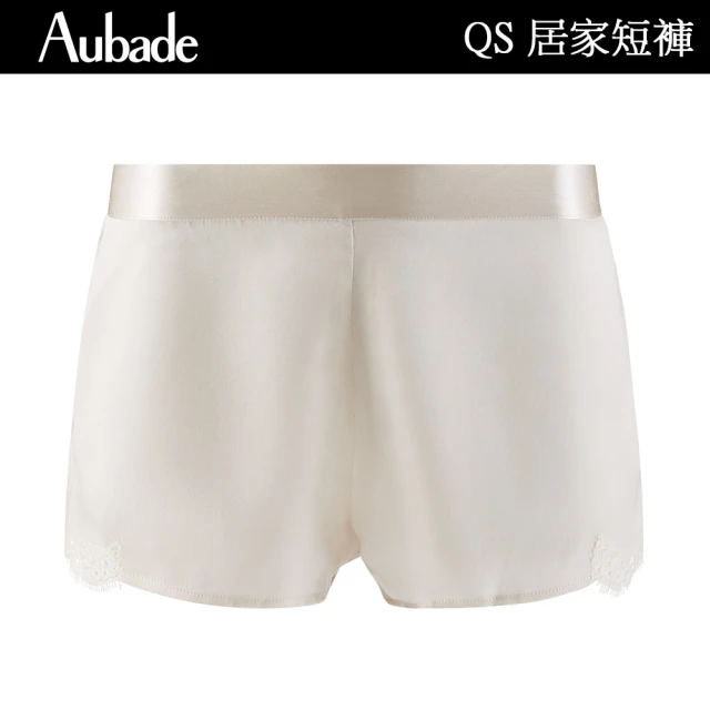 Aubade 摯愛蠶絲短褲 蕾絲性感睡衣 女睡衣 法國進口居家服(QS-牙白)