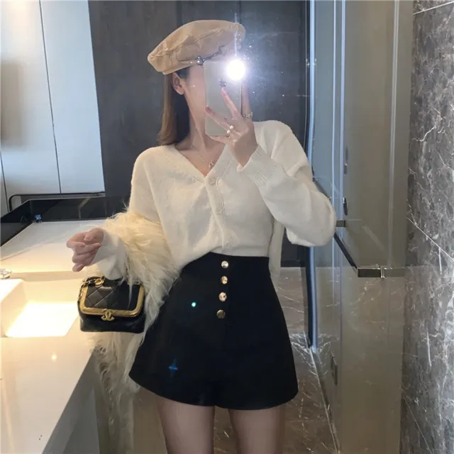 【D.studio】韓版高腰顯瘦短褲(休閒褲 短褲 褲子 運動短褲 女裝 休閒短褲 P184)