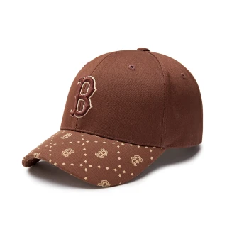 【MLB】可調式硬頂棒球帽 MONOGRAM系列 波士頓紅襪隊(3ACPM093N-43BRD)