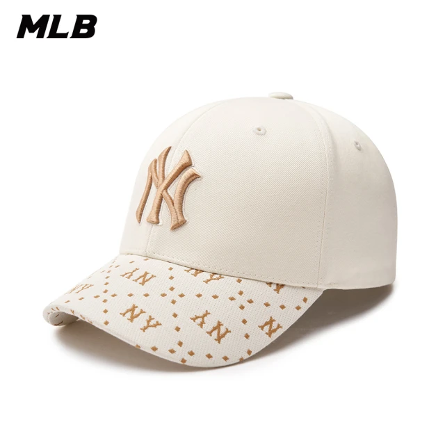 【MLB】可調式硬頂棒球帽 MONOGRAM系列 紐約洋基隊(3ACPM093N-50CRD)
