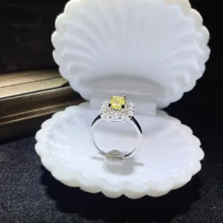 【勝弘珠寶】多明尼加藍珀小方小戒指5*7mm