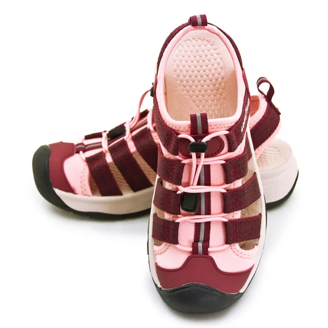 【GOODYEAR 固特異】女 固特異透氣輕便護趾織帶運動涼鞋 盛夏探險系列(紅粉棕 32602)