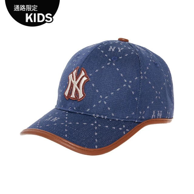 MLBMLB 童裝 可調式牛仔丹寧棒球帽 童帽 MONOGRAM系列 紐約洋基隊(7ACPMD43N-50NYS)