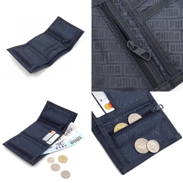 【PUMA】錢包 Phase Wallet 藍 白 零錢袋 皮夾 皮包(079951-02)