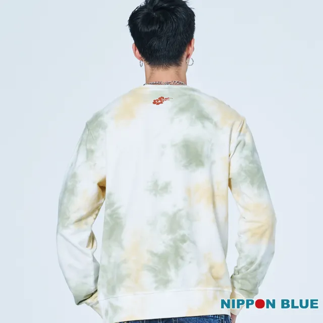 【BLUE WAY】男裝 金標月影金魚繡花扎染 長袖 上衣-日本藍