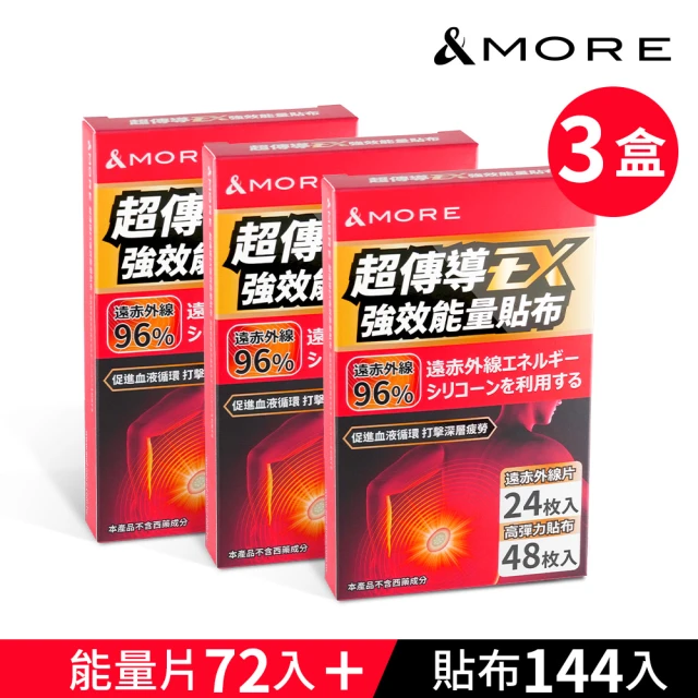 &MORE 愛迪莫 超傳導EX強效能量貼布-24枚 x 3組(導入全新科技 挑戰能量對點直達)