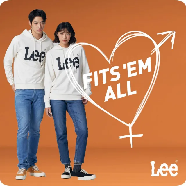 【Lee】男女同款 長袖帽T / 胸前大LOGO 共3色 男女共版(LB330041848/LB330041K11/LB330041K15)