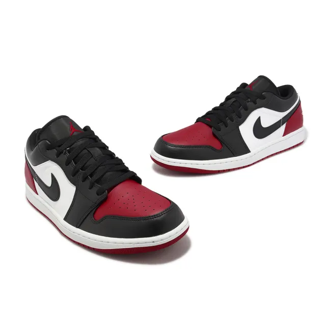 NIKE 耐吉】Air Jordan 1 Low Bred Toe 黑紅低筒男鞋AJ1(553558-161