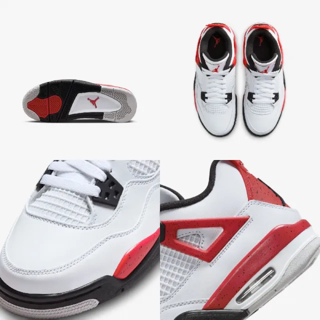 NIKE 耐吉 Air Jordan 4 Retro Red Cement 紅水泥 女鞋 大童 休閒鞋(408452-161)