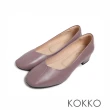 【KOKKO 集團】超柔軟羊皮小方頭低跟包鞋(紫色)