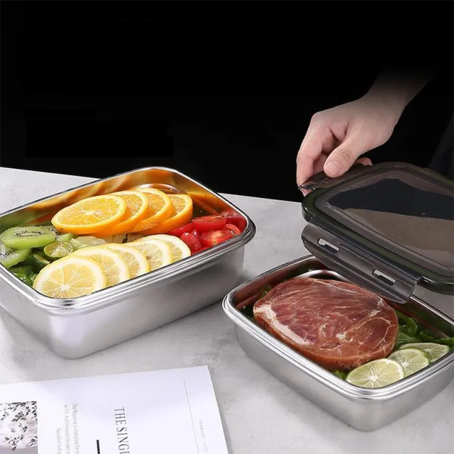 【好物良品】540ml_2入304食品級不銹鋼保鮮便當盒(保鮮盒 食物保鮮 密封保鮮盒 肉類分裝盒)