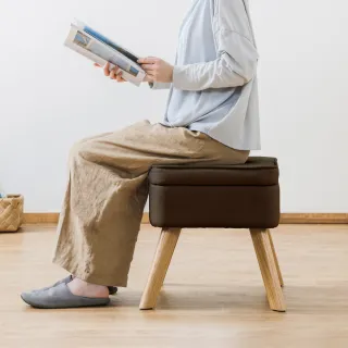 【IRIS】收納椅凳FAC-OT(橡膠木/化妝椅)