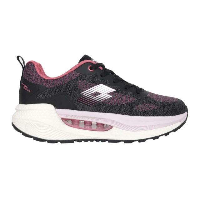 LOTTOLOTTO 女美體健走鞋-慢跑 運動 訓練 氣墊 反光 黑莓粉紫(LT3AWX9030)