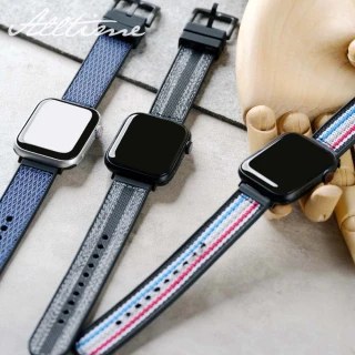 【ALL TIME 完全計時】Apple Watch S7/6/SE/5/4 38/40/41mm 彩漾尼龍拚矽膠錶帶