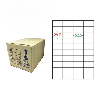 【鶴屋】A4電腦標籤 29.7x52.5mm 直角 40格 1000張入 / 箱(C3053 LX)