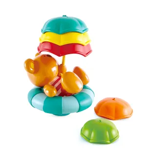 【德國Hape】假日泰迪漂浮傘堆堆樂(木製玩具/木頭玩具/彌月禮/生日禮)