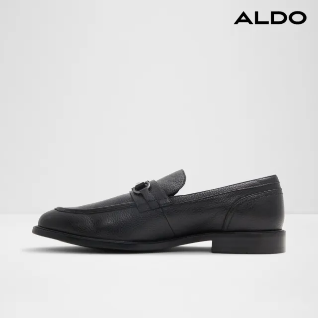 【ALDO】SCHERGERFLEX-一字金飾質感皮鞋-男鞋(黑色)