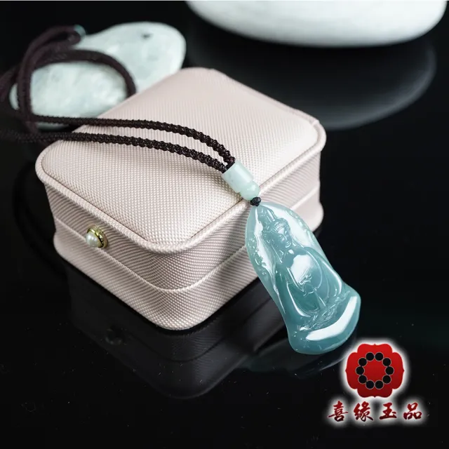 【喜緣玉品】觀音 天然翡翠A貨 素衣 玉觀音玉墜(02)(開運風水)